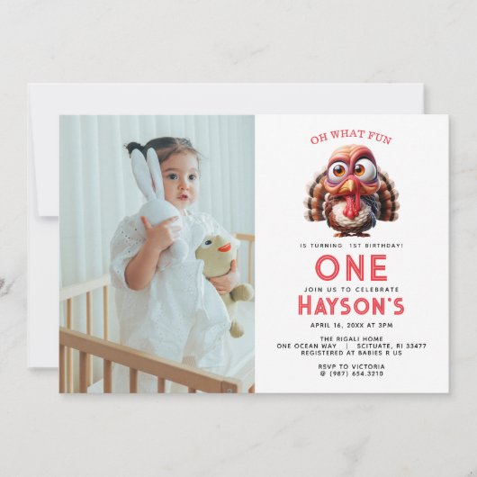 Oh wat is leuk Karikaturen Turkije 1e Verjaardag Kaart (Voorkant)