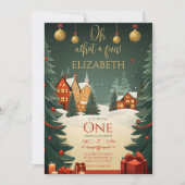 Oh wat leuk 1e verjaardag kerst kaart (Voorkant)