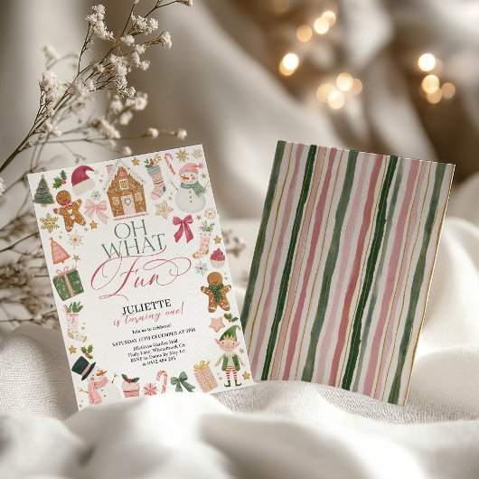 Oh wat leuk! 1e verjaardag Kerstfeest  Kaart