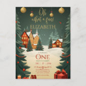 Oh wat leuk 1e verjaardag Kerstmis Briefkaart (Voorkant)