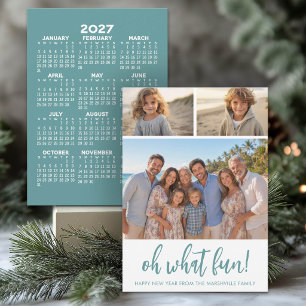 Oh wat leuk - 3 foto - 2027 kalender feestdagenkaart