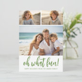 Oh wat leuk - 3 foto - Zen Arch Groen Wit Feestdagenkaart (Staand voorkant)