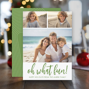 Oh wat leuk - 3 foto - Zen Arch Groen Wit Feestdagenkaart