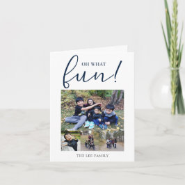 Oh Wat Leuk 4 Fotocollage Navy Blue Christmas Feestdagen Kaart