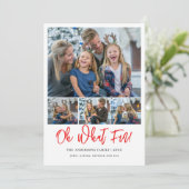 Oh Wat Leuk 4 foto's collage Kerstvakantie Feestdagenkaart (Staand voorkant)