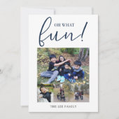 Oh Wat Leuk 5 Fotocollage Marine Blauwe Kerst Feestdagenkaart (Voorkant)