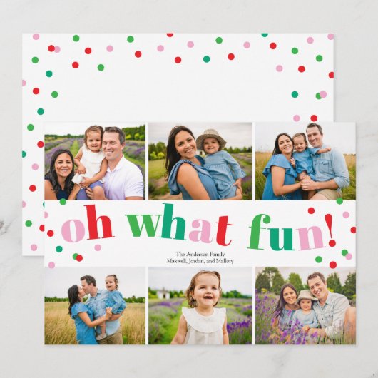 Oh Wat Leuk 6 Foto Collage Kerstvakantie Kaart (Voorkant / Achterkant)