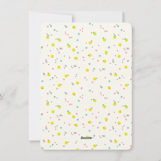 Oh Wat Leuk Banner Kleurrijke Confetti Stippen Fot Feestdagenkaart (Achterkant)