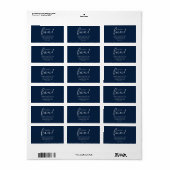 Oh wat leuk blauw kerstvakantie script modern etiket (Full Sheet)