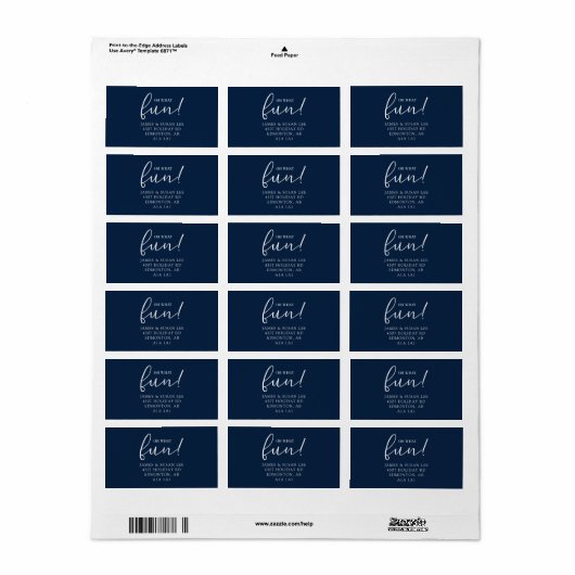 Oh wat leuk blauw kerstvakantie script modern etiket (Full Sheet)