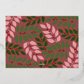 Oh Wat Leuk - Boho Kleuren - Foto - Botanisch Folie Feestdagenkaart (Achterkant)