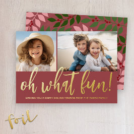 Oh Wat Leuk - Boho Kleuren - Foto - Botanisch Folie Feestdagenkaart