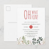Oh wat leuk! Botanische feestdag uitnodiging (Voorkant / Achterkant)