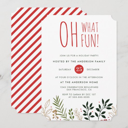 Oh wat leuk! Botanische feestdag uitnodiging (Voorkant / Achterkant)