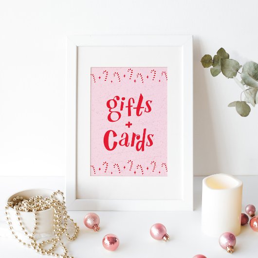 Oh wat leuk Candy Cane Pink geschenken en Kaarten Poster