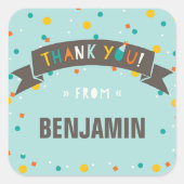 Oh wat leuk Confetti Verjaardag Dank u Sticker (Voorkant)