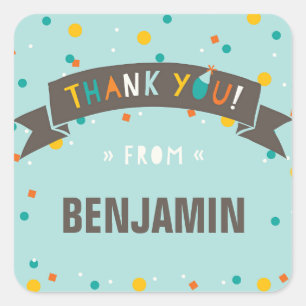 Oh wat leuk Confetti Verjaardag Dank u Sticker