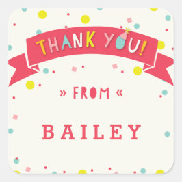 Oh wat leuk Confetti Verjaardag Dank u Sticker