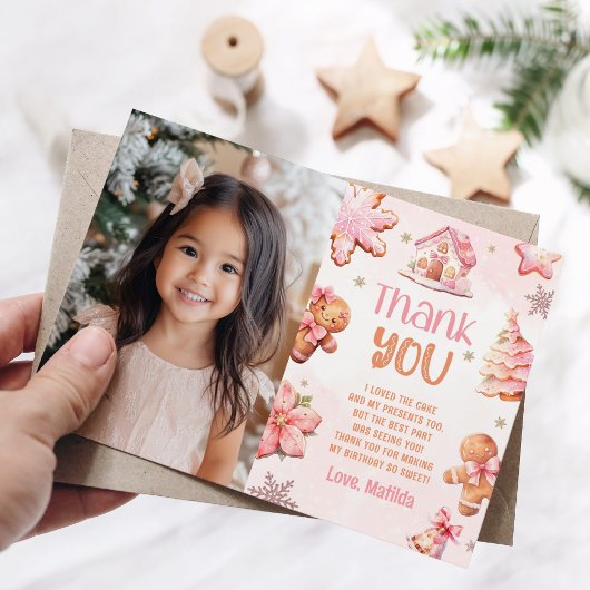 Oh wat leuk Cookie verjaardagsfoto bedankkaartje Kaart