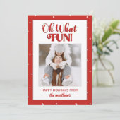 Oh Wat Leuk Cute Script Foto Kerstkaart (Staand voorkant)
