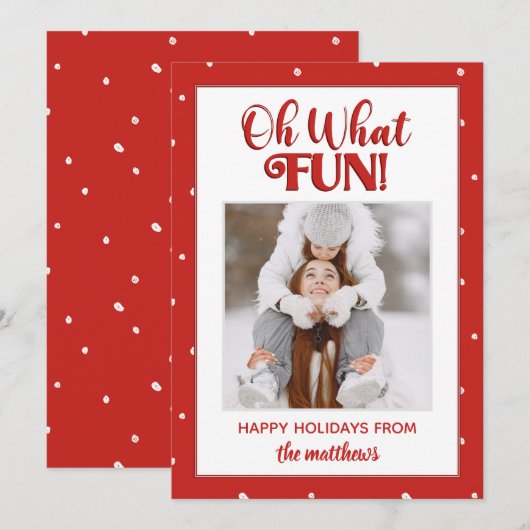 Oh Wat Leuk Cute Script Foto Kerstkaart (Voorkant / Achterkant)