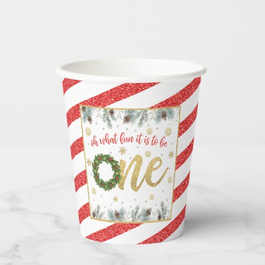 Oh, wat leuk dat het één is - Kerstmis (WR) - Papieren Bekers (Voorkant)