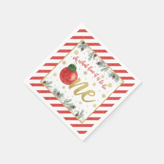 Oh, wat leuk dat het één kerstfeest wordt servet (Hoek)