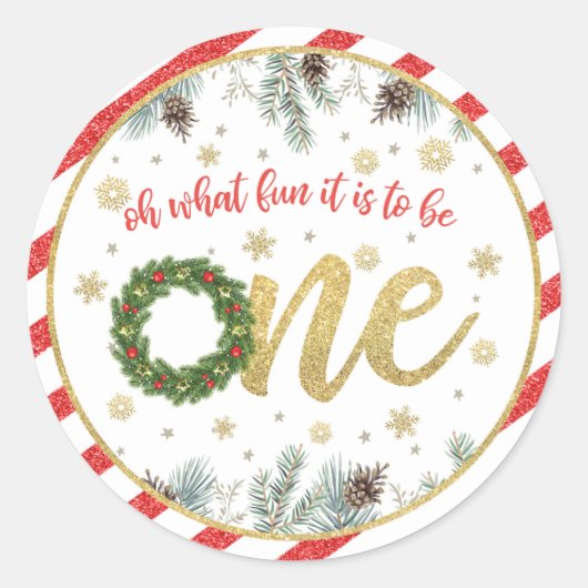 Oh, wat leuk dat het één-Kerstmis (WR) wordt. Ronde Sticker (Voorkant)