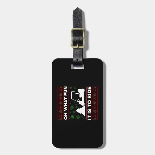 Oh, wat leuk dat het is om de Golfkerkerst te rijd Bagagelabel (Voorkant verticaal)