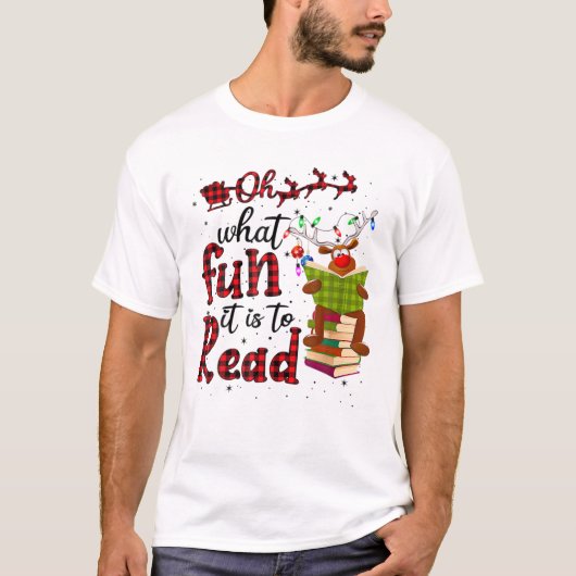 Oh, wat leuk dat het is om de kerstgriep te lezen t-shirt (Voorkant)
