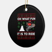 Oh, wat leuk dat het is om de Santa Motocross vuil Keramisch Ornament (Links)