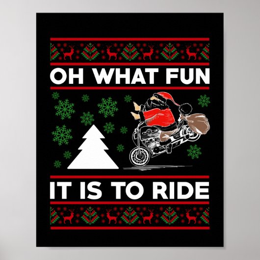 Oh, wat leuk dat het is om de Santa Motocross vuil Poster (Voorkant)