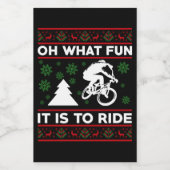 Oh, wat leuk dat het is om met kerst rond te rijde wijn etiket (Enkel label)