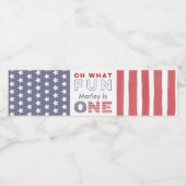 Oh wat leuk een -rood wit blauw 1e verjaardagsfees waterfles etiket (Enkel label)