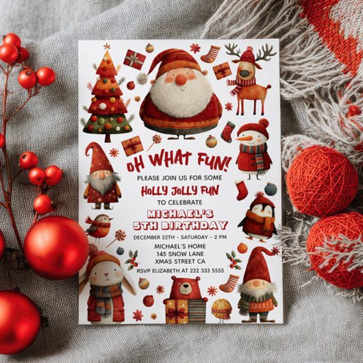 OH wat leuk feestelijk kerstfeest Kinderen verjaar Kaart