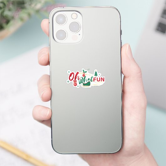 Oh wat leuk - Feestelijke Kerststicker Sticker (Telefoon)