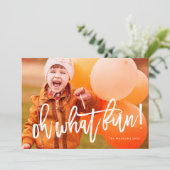 Oh Wat Leuk Foto Kaart Awesome Witte Script (Staand voorkant)