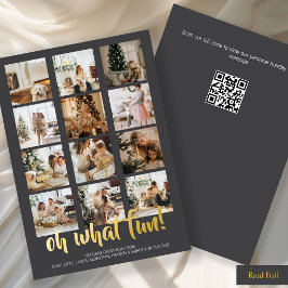 Oh wat leuk Foto Kerst Persoonlijke QR Code Folie Feestdagenkaart