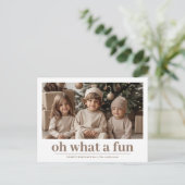 Oh wat leuk! Gepersonaliseerde Happy Holiday Foto Briefkaart (Staand voorkant)