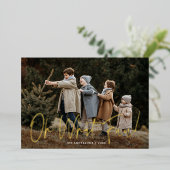 Oh Wat leuk handgeschreven script Roos Taupe Foto Folie Feestdagenkaart (Staand Voorkant)