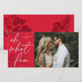 Oh wat leuk helder kerst rood feestdagenkaart (Voorkant / Achterkant)