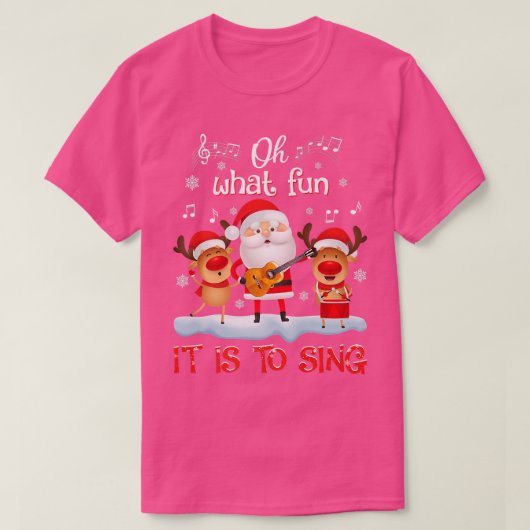 Oh, wat leuk is dat het muziek rendiersinterklaas  t-shirt (Design voorkant)