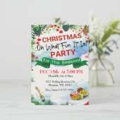 Oh wat leuk is het kerstfeest kaart (Staand voorkant)