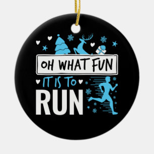 Oh wat leuk is het om Christmas Runner Running uit Keramisch Ornament