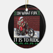 Oh, wat leuk is het om de kerstmotor te rijden keramisch ornament (Links)