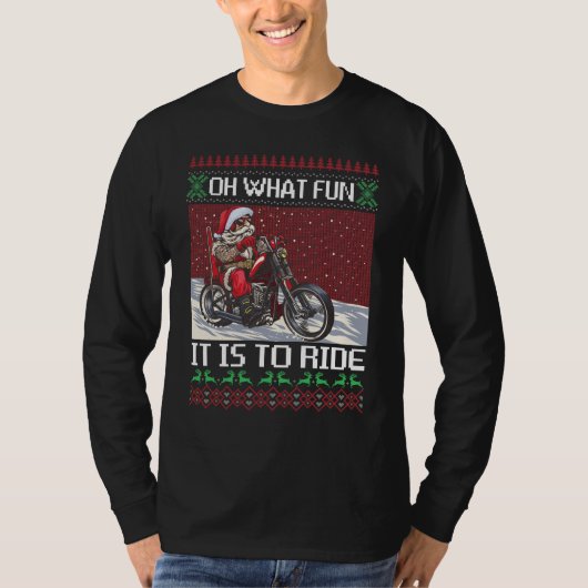 Oh, wat leuk is het om de kerstmotor te rijden t-shirt (Voorkant)