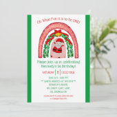 Oh wat leuk is het om één te zijn! Kerstman eerste Kaart (Staand voorkant)