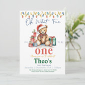 Oh Wat leuk is het om een teddybeer uitnodiging te (Staand voorkant)