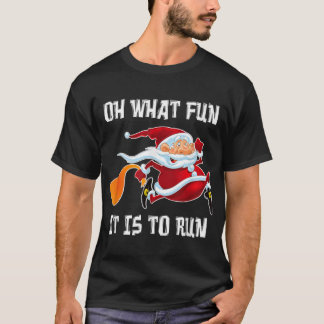Oh wat leuk is het om grappige Kerstmis Santa Run  T-shirt