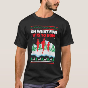 Oh wat leuk is het om jogging kerst hardlopen t-shirt